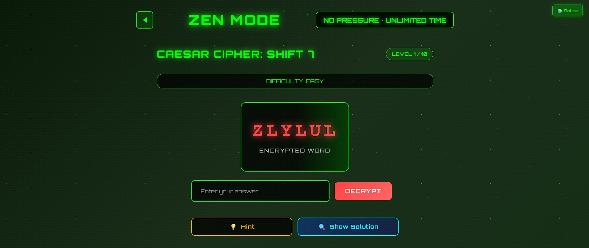 Zen Mode Interface